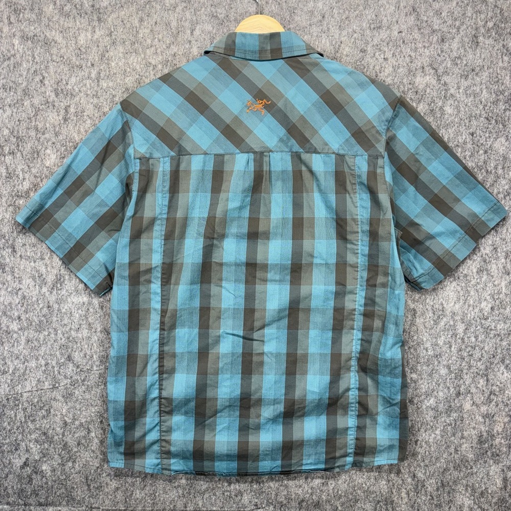 Vintage Y2K Arcteryx Plaid Short Sleeve Shirt Men's Small Blue Short Sleeve Gorp